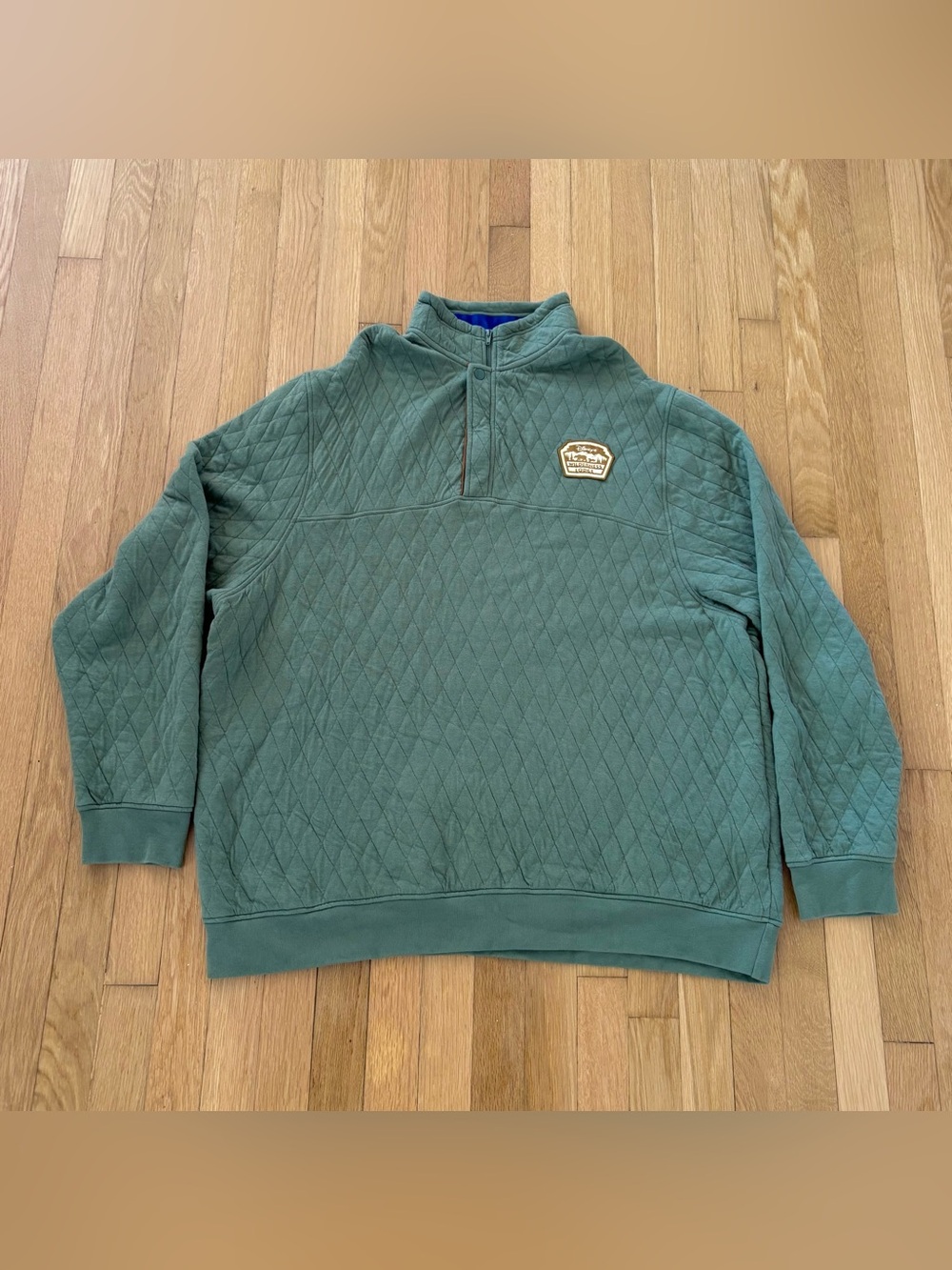 Disney Wilderness Lodge Quilted Sweatshirt Quarter Zip XXL Olive Green RARE